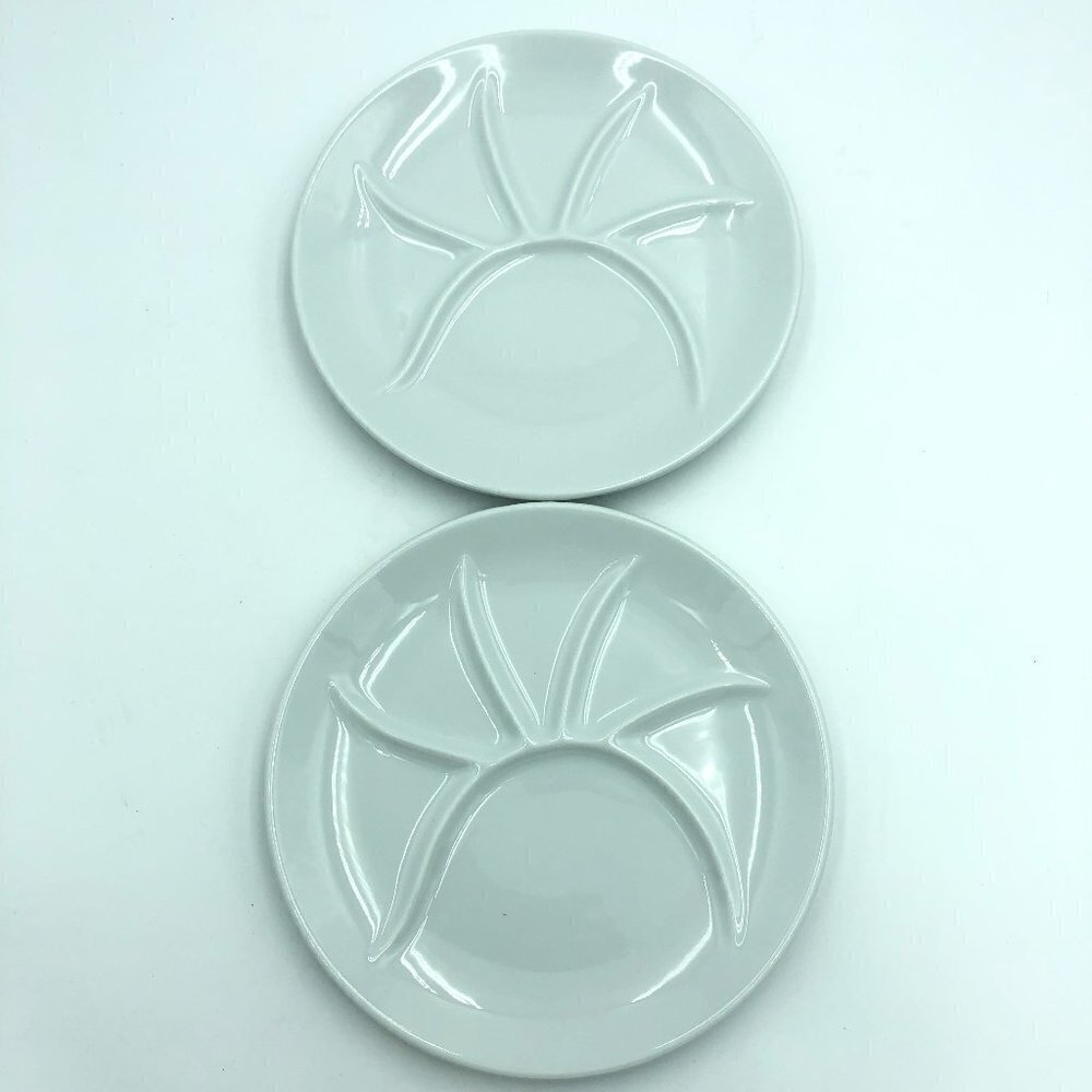 Pillivuyt France Porcelain White Divided Plates